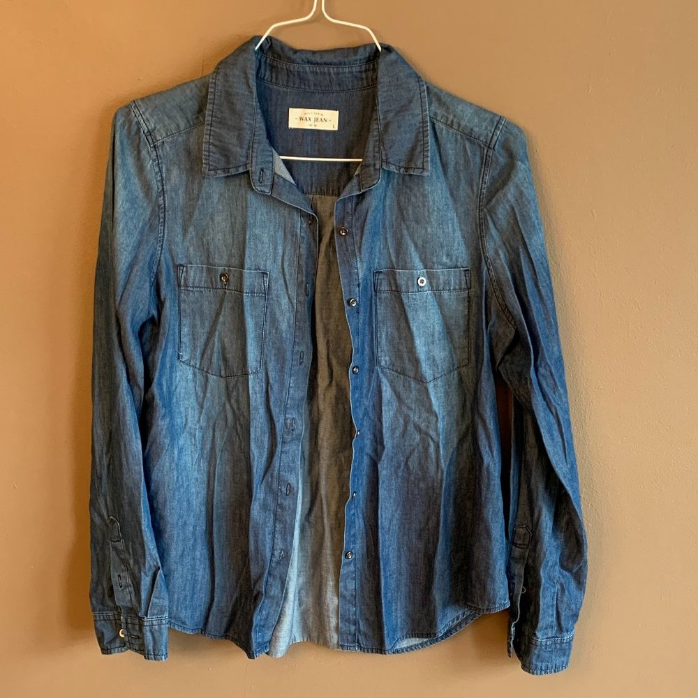 Wax Jean Denim Chambray Button Up Shirt